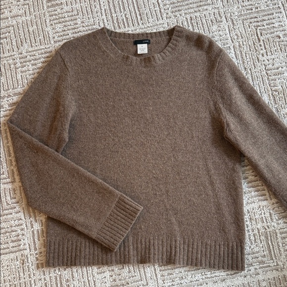 J. Crew Sweaters - J. Crew Tan Lambs Wool Rabbit Hair Blend Crewneck Sweater